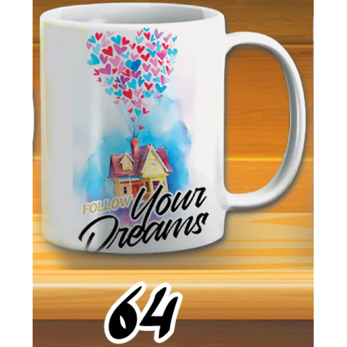 مج follow your dreams - ابيض كود 64